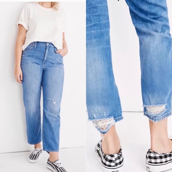 Madewell Denim - Madewell classic straight distressed jeans size 35
